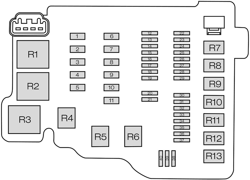 Ford B-Max (2012-2017): Diagrama de fusíveis