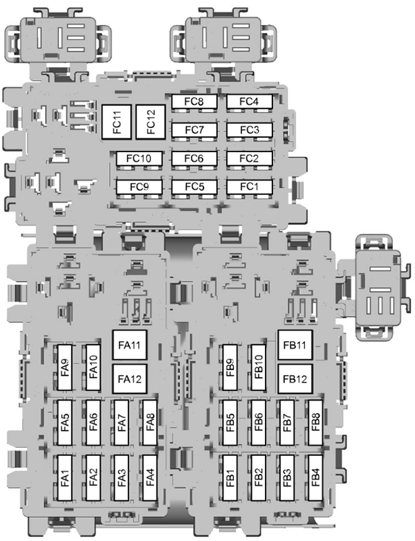 Ford Galaxy e S-Max (2010-2014): Diagrama de fusíveis