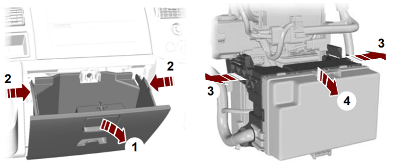 Ford Transit (2006-2013): Localização da caixa de fusíveis