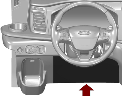 Ford Transit (2020-2023): Localização da caixa de fusíveis