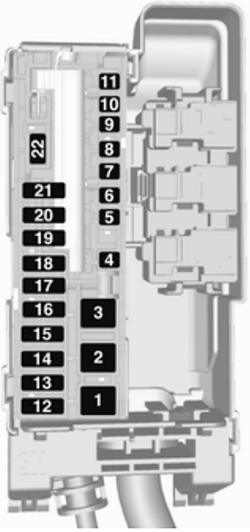 Opel Astra K (B16; 2016-2019): Diagrama de fusíveis