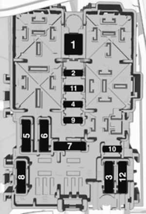 Opel Crossland X (2017-2020): Diagrama de fusíveis