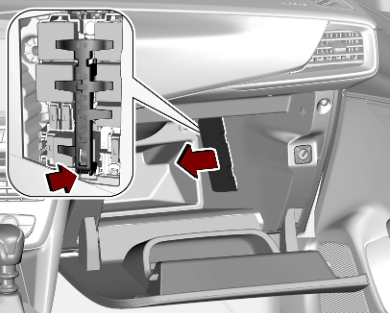 Opel Mokka B (2021-2023): Localização da caixa de fusíveis