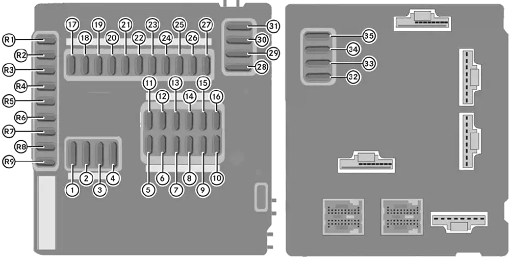 Smart Fortwo (W451; 2012-2015): Diagrama de fusíveis