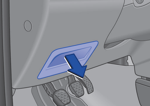 Volkswagen Gol (2013-2015): Localização da caixa de fusíveis