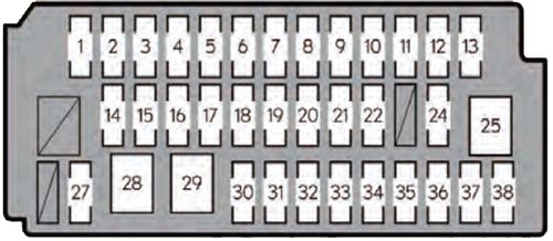 Lexus ES 350 (2012-2013): Diagrama de fusíveis