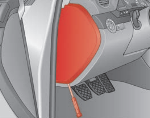 SEAT Exeo ST (2009-2013): Localização da caixa de fusíveis