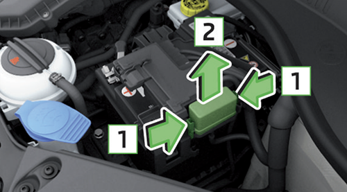 Skoda Citigo (2012-2016): Localização da caixa de fusíveis