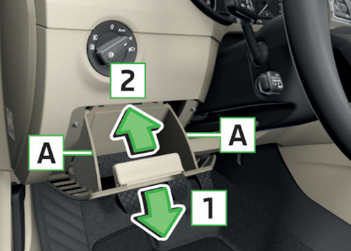 Skoda Octavia (Typ 5E; 2012-2016): Localização da caixa de fusíveis