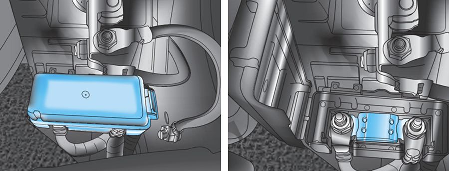 Chevrolet Celta (2014-2015): Localização da caixa de fusíveis