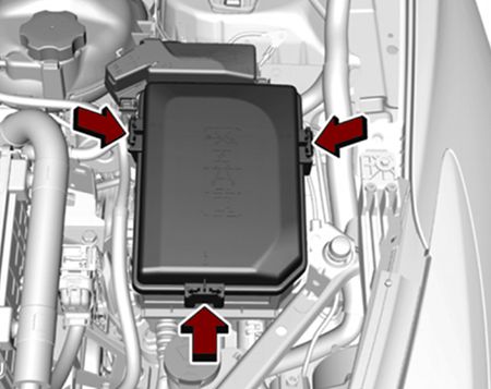 Chevrolet Cruze (2017-2020): Localização da caixa de fusíveis