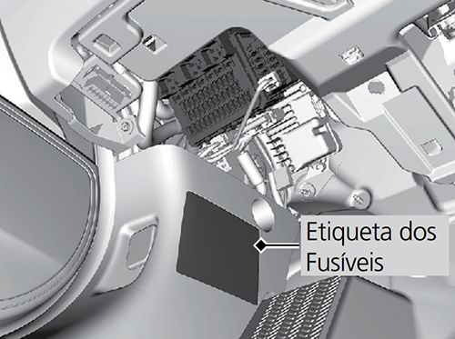 Honda Accord (2016-2017): Localização da caixa de fusíveis