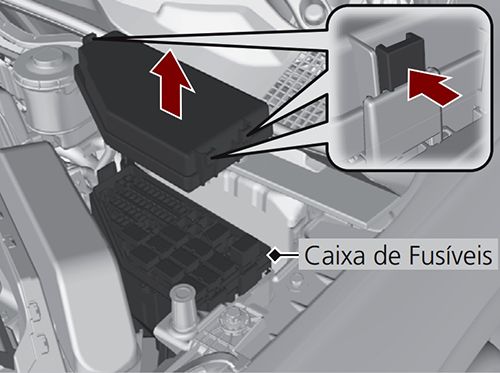 Honda City (GN; 2022-2024): Localização da caixa de fusíveis