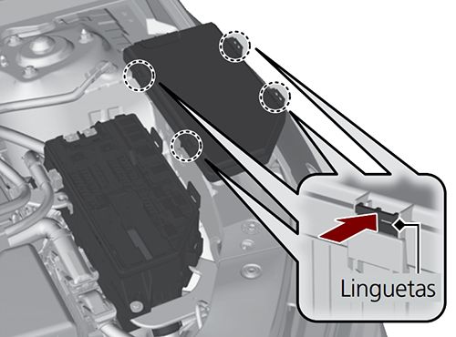 Honda Accord (2018-2020): Localização da caixa de fusíveis