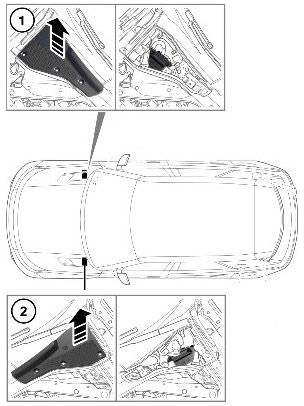 Land Rover Range Rover Sport (L461; 2023-2024): Localização da caixa de fusíveis