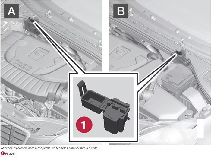 Volvo V60 Plug-in Hybrid (2014-2016): Localização da caixa de fusíveis