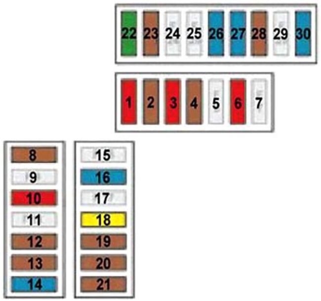 Citroën C4 Cactus (2014-2017): Diagrama de fusíveis