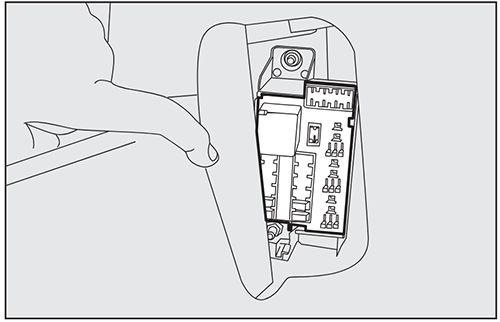 Fiat Grande Punto (2010-2018): Localização da caixa de fusíveis