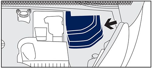 Peugeot RCZ (2010-2015): Localização da caixa de fusíveis