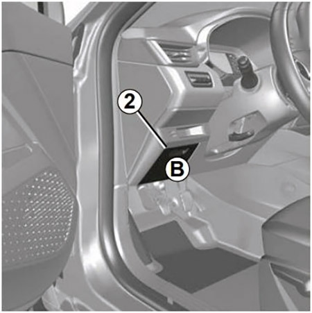 Renault Clio V (2019-2023): Localização da caixa de fusíveis