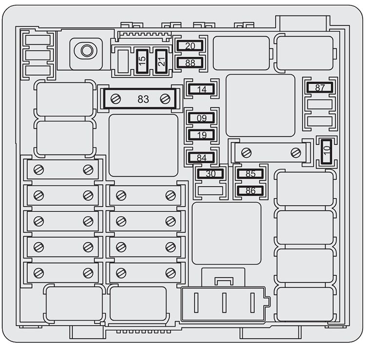 Fiat Punto (2012-2018): Diagrama de fusíveis